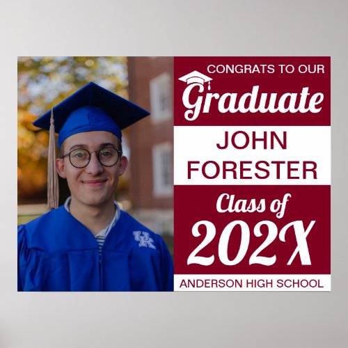 18 x 24 Photo Graduation Red Paper Poster