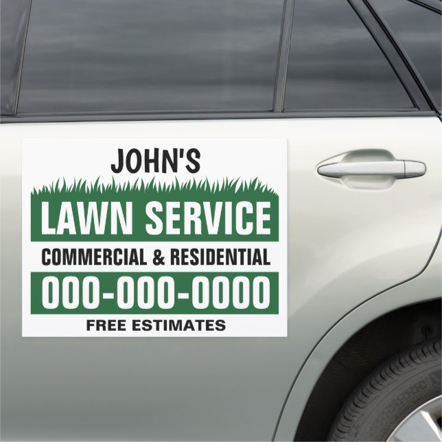 18" X 24" Professional Lawn Service Car Magnet (In Situ)