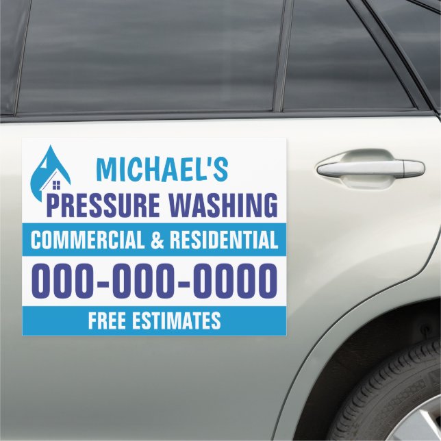 18" X 24" Professional Pressure Washing Car Magnet (In Situ)