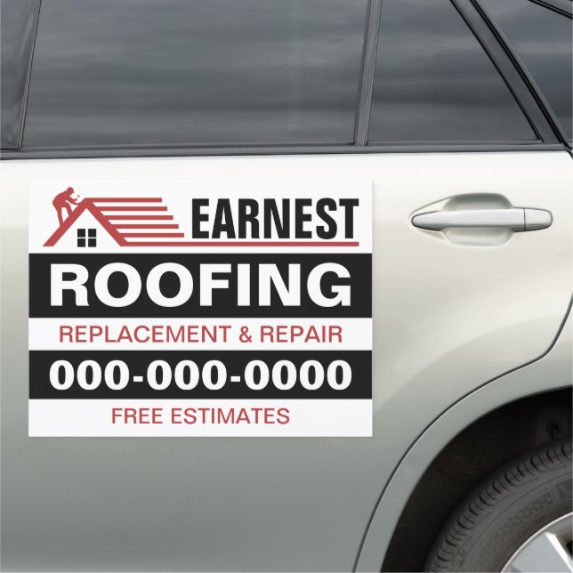18” x 24” Roofing Car Magnet (In Situ)