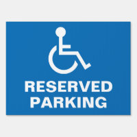 18" x 24" Simple Handicapped Reserved Parking