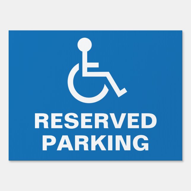 18" x 24" Simple Handicapped Reserved Parking Sign (Front)