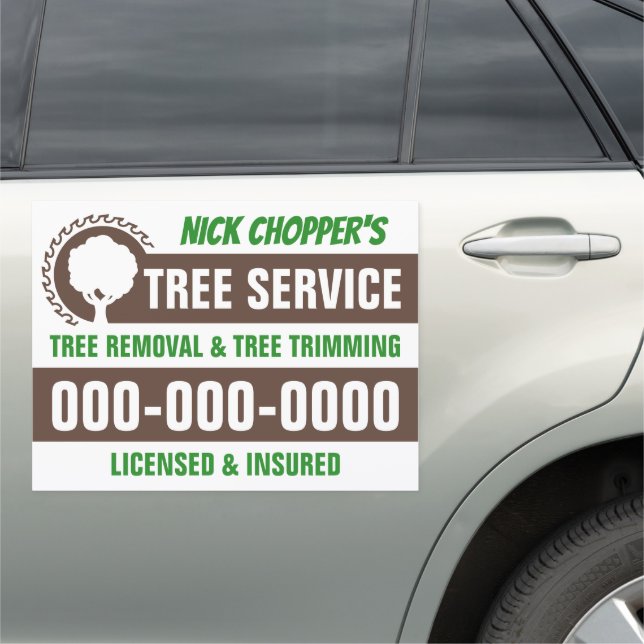 18” x 24” Tree Service Car Magnet (In Situ)