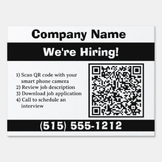 18" x 24" We're Hiring Window / Yard Sign