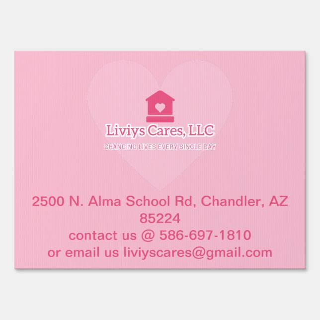  18" x 24" Yard Sign with Wire Stake Stand (Back)