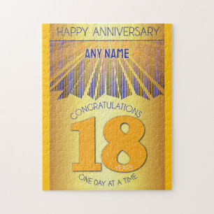 18 Year AA 12 Step Anniversary Personalized Jigsaw Puzzle