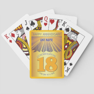 18 Year Golden Ray 12 Step CUSTOM NAME Poker Cards