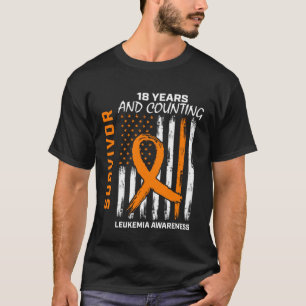 18 Year Leukemia Survivor Men Women USA Awareness T-Shirt