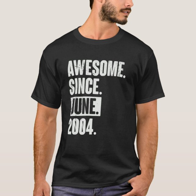 18 Year Old 18th Birthday   Awesome Since June 200 T-Shirt (Front)