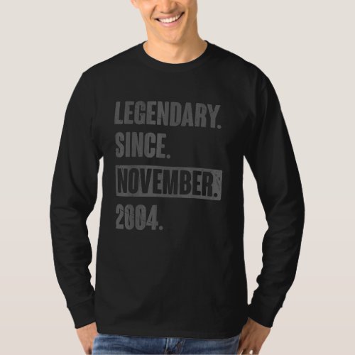 18 Year Old 18th Birthday   Legendary Since Novemb T_Shirt