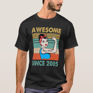18 Year Old Awesome Since 2005 18th Birthday T-Shirt