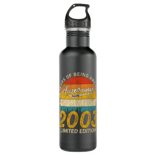 18 Year Old Bday 2003 Awesome Since 18th Birthday Stainless Steel Water Bottle