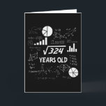 18 Year Old Bday Geeky Math 18th birthday Gift Card<br><div class="desc">Celebrate birthdays with a clever twist! This funny math design uses equations and square roots to reveal the age, making it the perfect choice for math lovers, teachers, students, and geeks who enjoy a good nerdy joke. Great for milestone birthdays, classroom celebrations, or anyone who appreciates clever humor mixed with...</div>