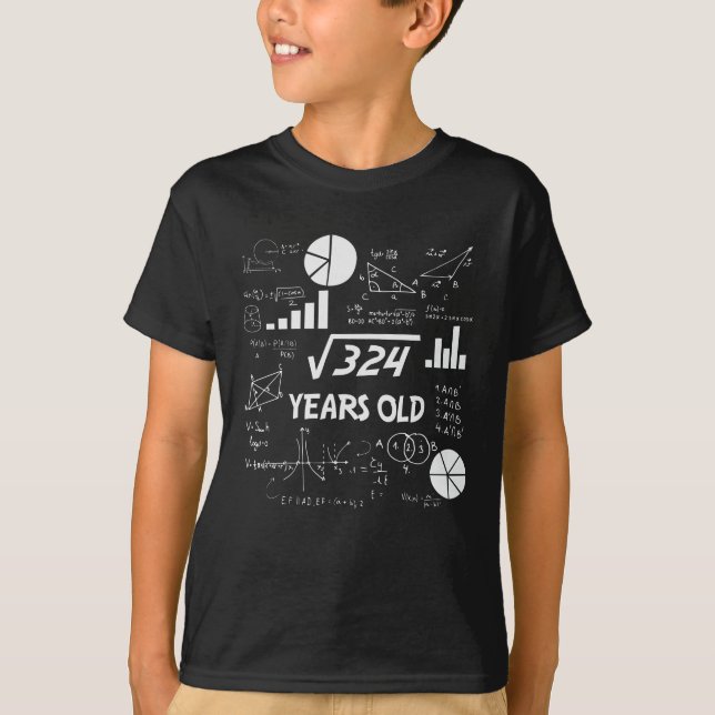 18 Year Old Bday Geeky Math 18th birthday Gift T-Shirt (Front)