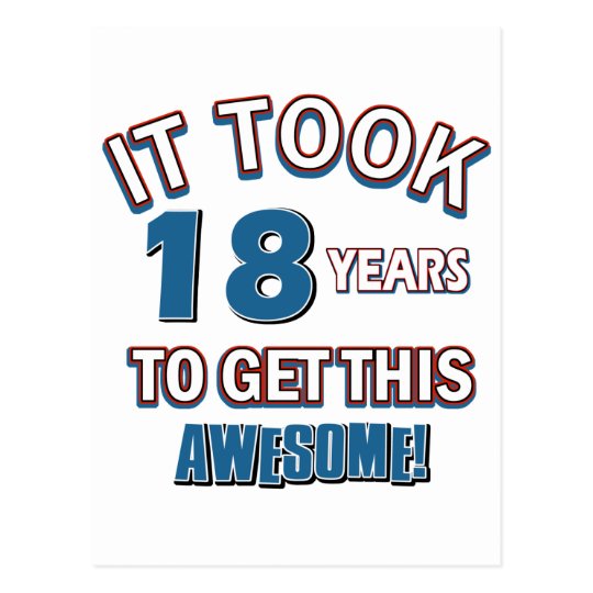 18 year old birthday designs postcard | Zazzle.com