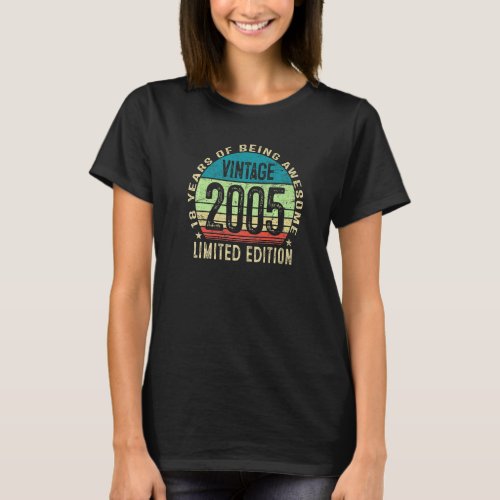 18 Year Old  Boys Girls Teen Vintage 2005 18th Bir T_Shirt