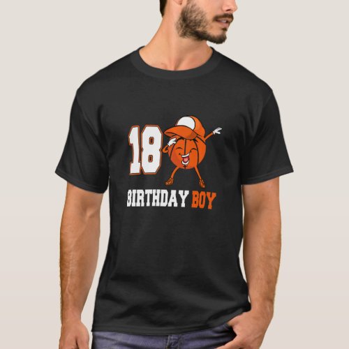 18 Year Old Dabbing Basketball 18th Birthday Boy T T_Shirt