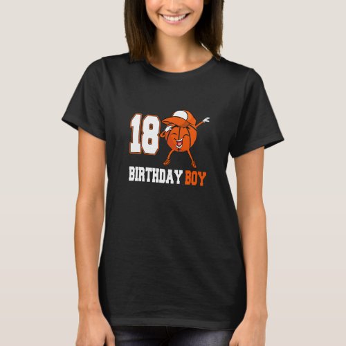 18 Year Old Dabbing Basketball 18th Birthday Boy T T_Shirt