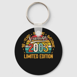 18 Year Old Gifts Vintage 2003 18th Birthday Keychain