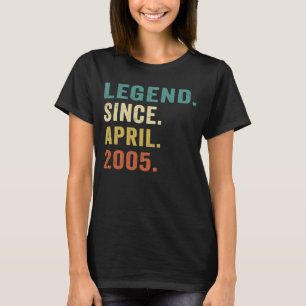 18 Year Old Legend Since April 2005 18th Birthday T-Shirt
