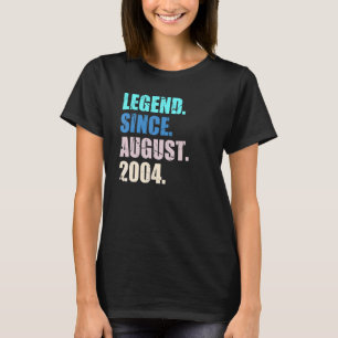 18 Year Old Legend Since August 2004 18th Birthday T-Shirt
