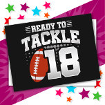 18 Year Old Tackle Football Party 18th Birthday Postcard<br><div class="desc">This football birthday design is perfect for a 18th birthday football theme birthday party to celebrate turning 18 years old! Features 'Ready To Tackle 18' 18th birthday football quote with football graphic. Perfect for anyone who loves football turning 18 years old!</div>