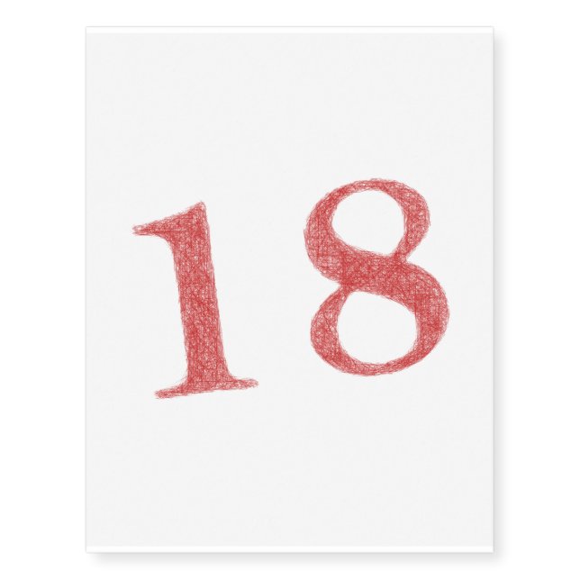 18 years anniversary temporary tattoos (Front)