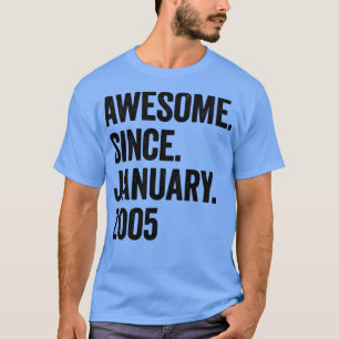 18 Years Awesome Since January 2005 18th Birthday T-Shirt