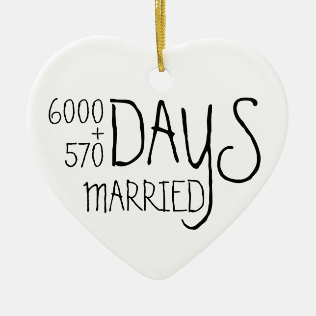 18 Years Married Love Ceramic Ornament (Front)