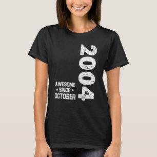 18 Years Old Awesome Since October 2004 18th Birth T-Shirt