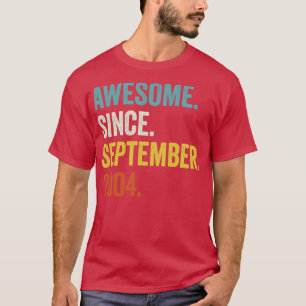 18 Years Old Awesome Since September 2004 18th Bir T-Shirt