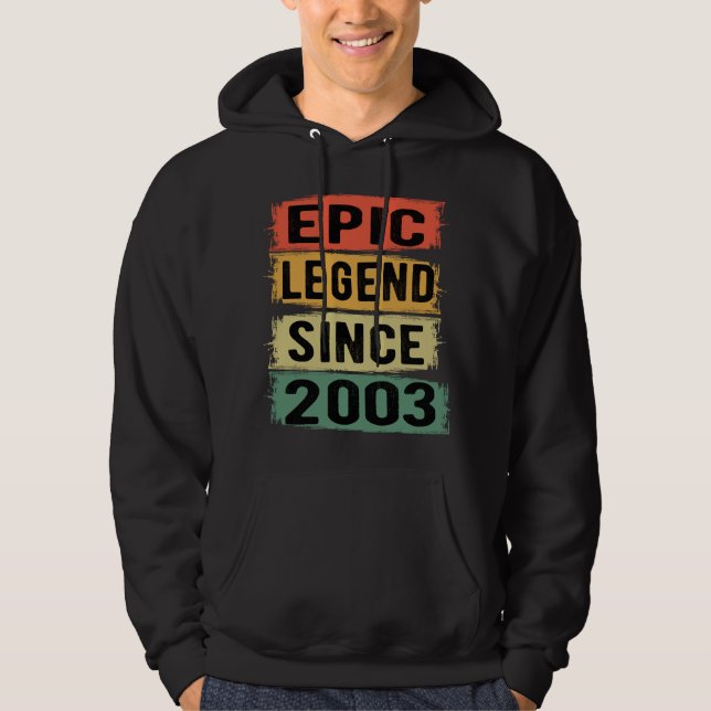 18 Years Old Bday 2003 Epic Legend 18th Birthday Hoodie (Front)
