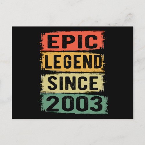 18 Years Old Bday 2003 Epic Legend 18th Birthday Postcard