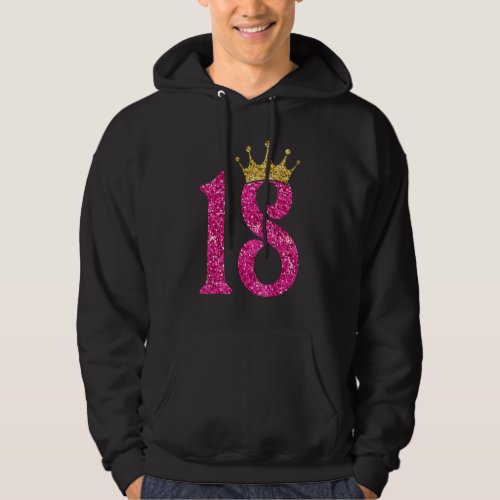 18 Years Old  Born In 2004 18th Birthday Pink Crow Hoodie