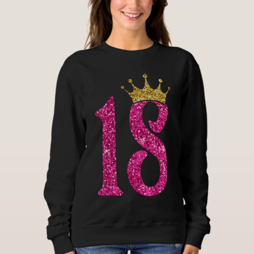 18 Years Old  Born In 2004 18th Birthday Pink Crow Sweatshirt