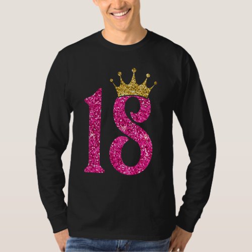18 Years Old  Born In 2004 18th Birthday Pink Crow T_Shirt