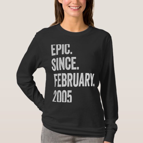 18 Years Old Epic Since February 2005 18th Birthda T_Shirt