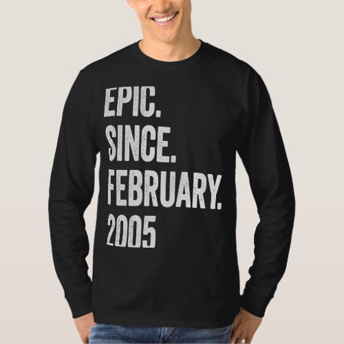 18 Years Old Epic Since February 2005 18th Birthda T_Shirt