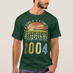 18 Years Old Funny Awesome Since August 2004 18th T-Shirt