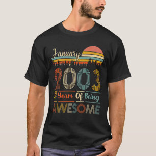 18 Years Old January 2003 18Th Birthday Vintage T-Shirt