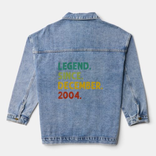 18 Years Old  Legend Since December 2004 18th Birt Denim Jacket
