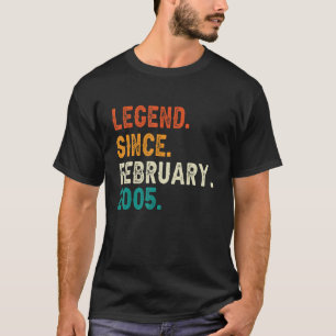 18 Years Old Legend Since February 2005 18th Birth T-Shirt