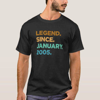 18 Years Old Legend Since January 2005 18th Birthd T-Shirt