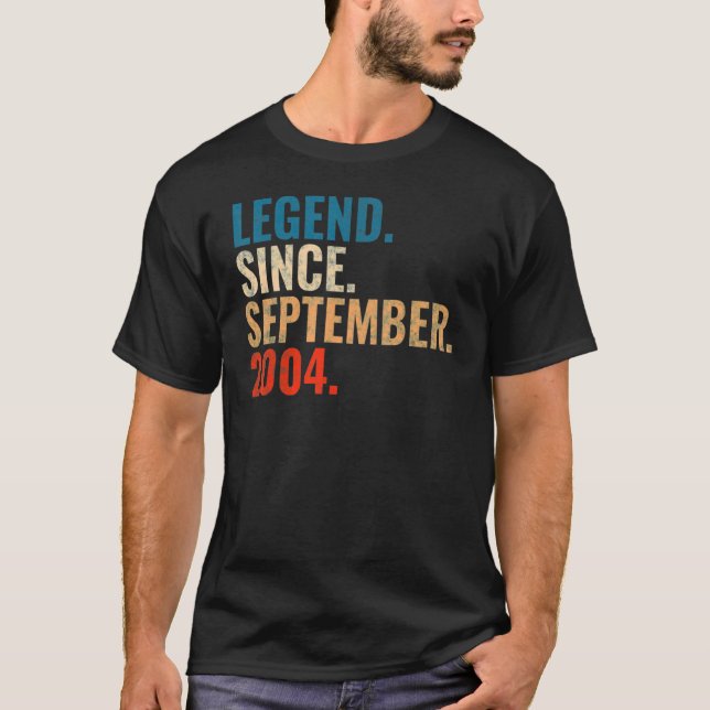 18 Years Old  Legend Since September 2004 18th Bir T-Shirt (Front)