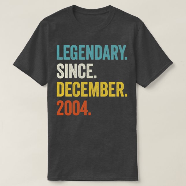 18 Years Old Legendary Since December 2004 18th Bi T-Shirt (Design Front)