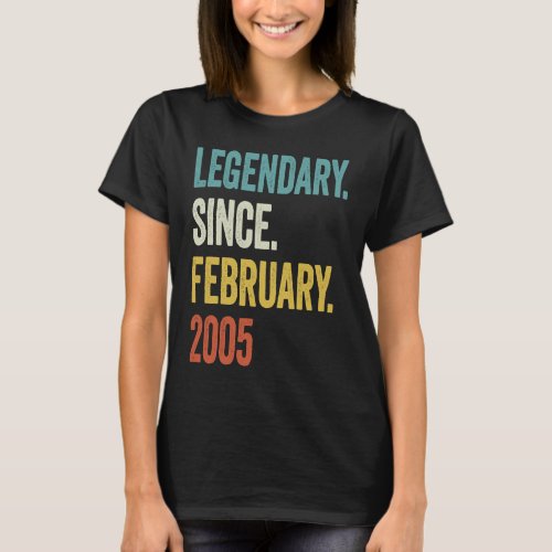 18 Years Old Legendary Since February 2005 18th Bi T_Shirt