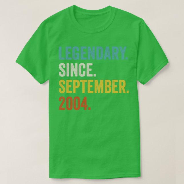18 Years Old Legendary Since September 2004 18th B T-Shirt (Design Front)