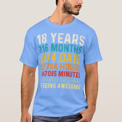 18 Years old of Being Awesome 18th Birthday Gift V T_Shirt