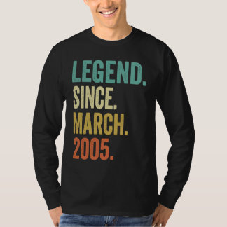 18 Years OldLegend Since March 2005 18th Birthday  T-Shirt