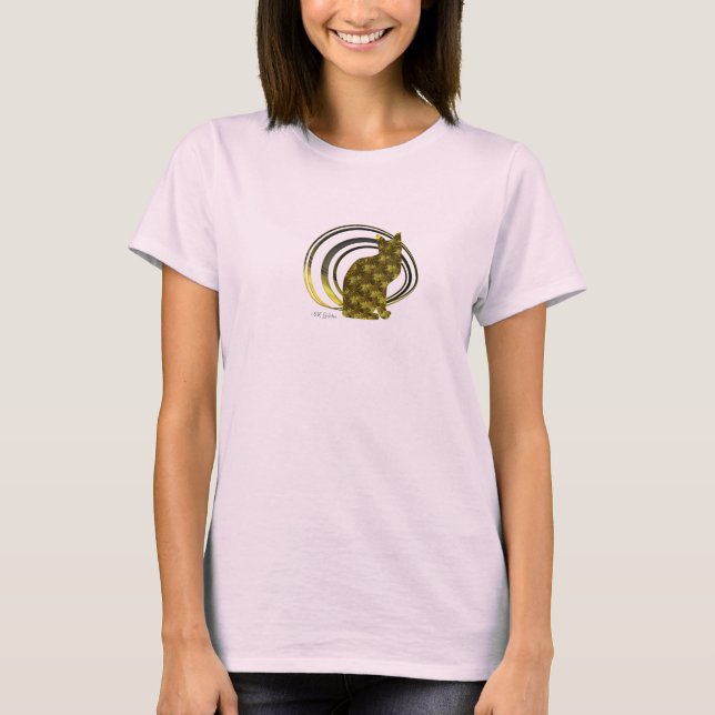 "18K Golden" Calico Cat Womens T-Shirt (Front)